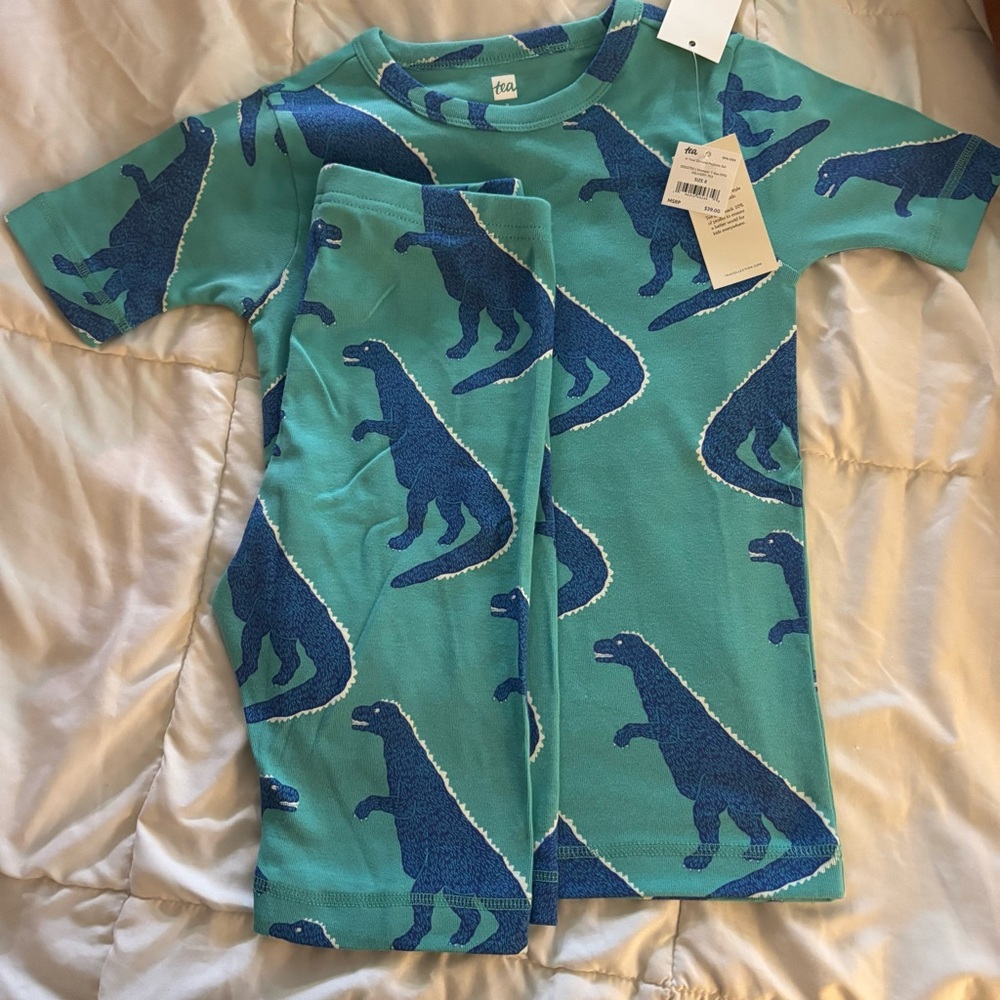 Tea Collection Kids Dinosaur Print Pajama Set Size 8